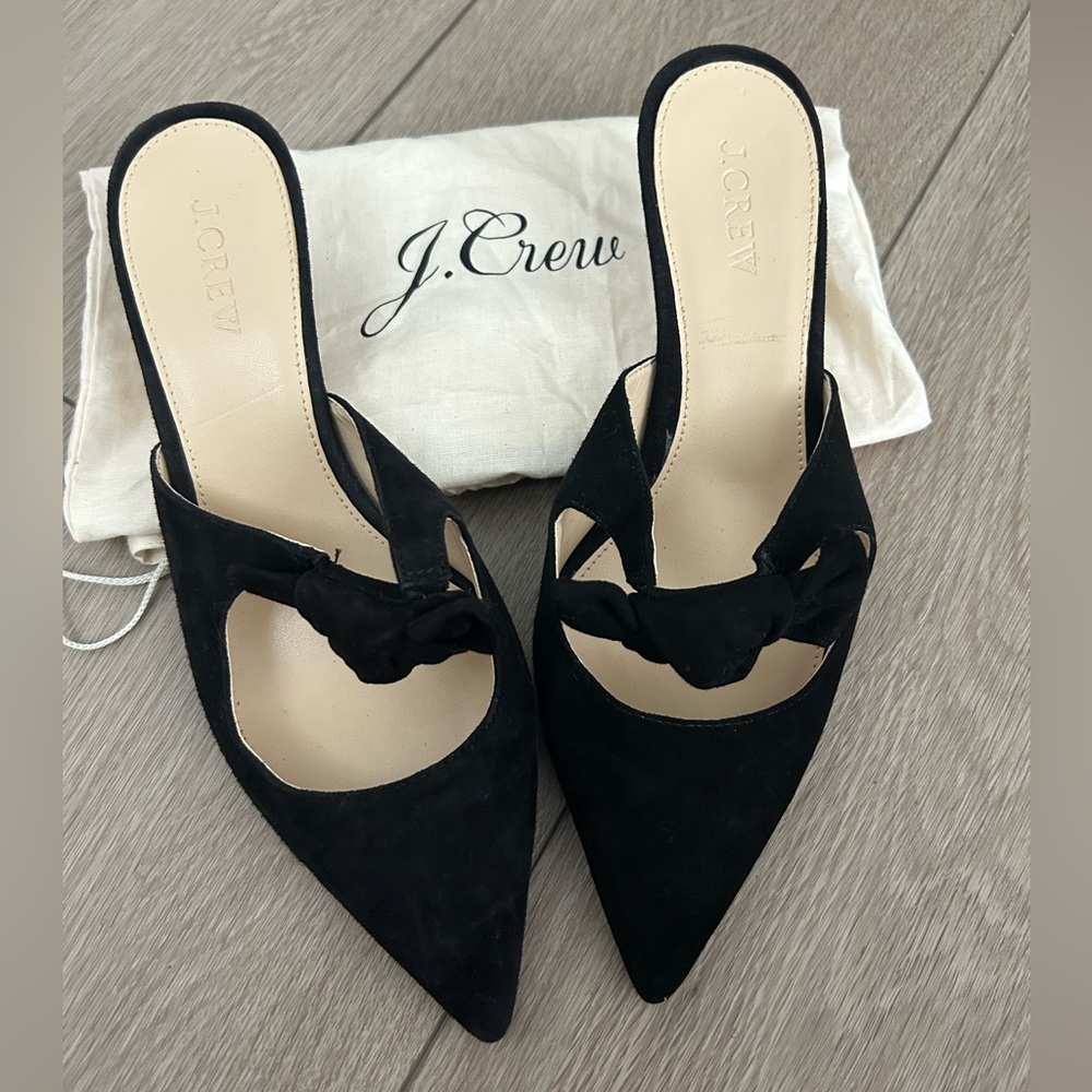 J. Crew Black Suede Slip-Ons, Size 7.5